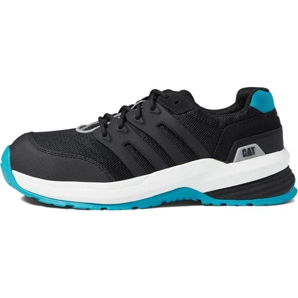 CAT Streamline 2.0 P91357-001 Women's 8.5 Black Teal Comp Toe Work Shoes HAWK560